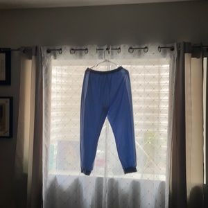 blue and white sweats